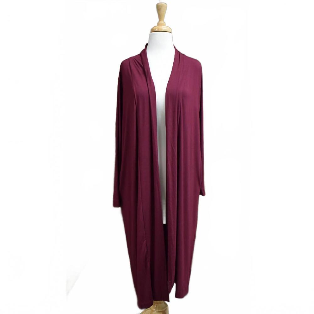 NEW INOAH women's open front duster in elderberry